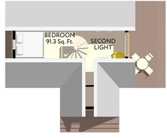 34’x28’ 1 Bedroom, 1 Bath Cozy A-Frame Cabin Architectural Plans PDF Download.