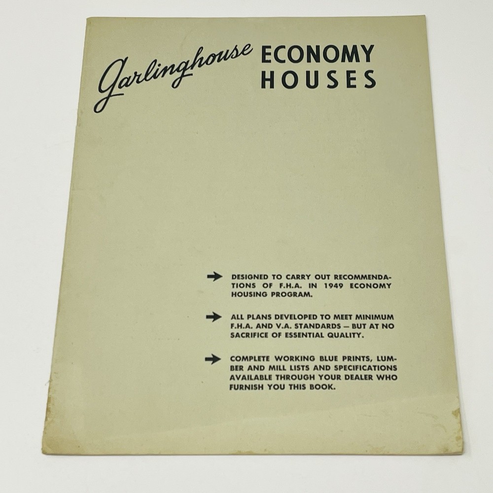 1949 Garlinghouse Economy Houses Home Blueprint Plans Brochure Catalog Book