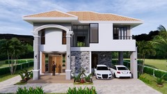 36×26 Feet House Plans 11×8 Meter 3 Beds 2 Bath Hip Roof PDF Plan (A4 Hard Copy)