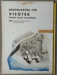Vintage 1970s Visotek Headquarters Architectural Rendering Plans Blue Prints