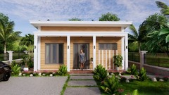 23×26 Feet Small House Plans 7×8 Meter 1 Bed 1 Bath Shed Roof (A4 Hard Copy)