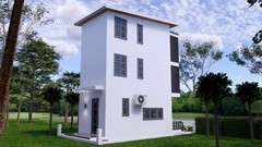 10×20 Feet Small House Plan 3×6 Meter 2 Beds 3 Baths Shed Roof (A4 Hard Copy)