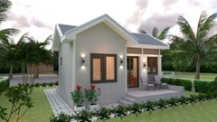 23×16 Feet Tiny House Plans 7×5 Meter One Bedroom Gable Roof PDF (A4 Hard Copy)