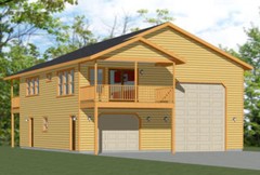 36×40 Apartment with 1-Car 1-RV Garage — PDF Floor Plan — 821 sqft — Model 1G