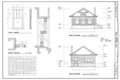 Small Home Designs, Brick Bungalow, 2 bedrooms, printed architectural plans
