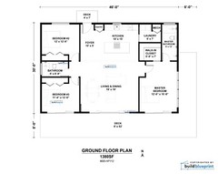 30×46 Lean Modern Cottage Custom Architectural Plans 1380SF – PDF Download