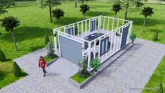 13×23 Feet 4×7 Meter 1 Car Garage Gable Roof Shed Plan PDF Plans (A4 Hard Copy)