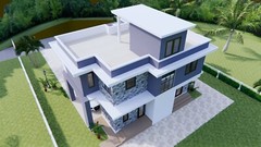 House Plan 11×8 Meter 36×26 Feet 3 Beds 3 Baths Terrace Roof PDF (A4 Hard Copy)