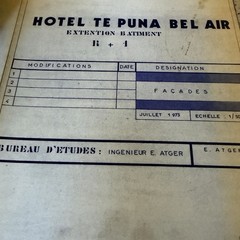 1973 Architectural Blueprints Hotel Te Puna Bel Air Tahiti French Polynesia