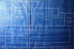 Antique Lal Bagh Palace Indore Architectural Plan & Lay-Out First Floor 1926 Old