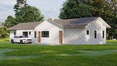 33×69 House plans — 4 Bedroom 3 Bath — 1587 sq ft — PDF Floor Plan
