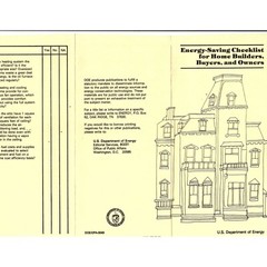 Energy-Saving Checklist for Home Builders,Buyers,and Owners 1979 Brochure