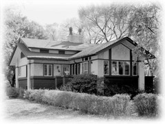 Prairie Style House, single story design, wood & stucco home, PRINTED PLANS