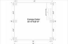 15’x16’ Cedar Canopy DIY Plans – Post Layout, Elevations, 3D Views, Roof Framing