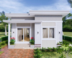 Small House Design 7×7 Meter 24×24 Feet 2 Beds Shed Roof (A4 Hard Copy)