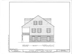 Country Style Southern Plantation home, brick-wood design, porch printed plans