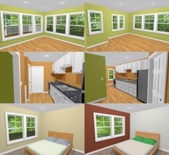 24×24 Duplex — 2 Bedroom — 2 Bath 1,086 sq ft — PDF Floor Plan — Model 5H