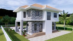 36×26 Feet House Plans 11×8 Meter 3 Beds 2 Bath Hip Roof PDF Plan (A4 Hard Copy)