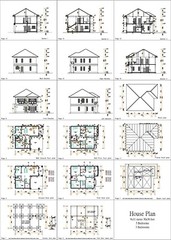 Custom House Plan 9×11 Meter 26×36 Feet 5 Beds 3 Baths Hip Roof (A4 Hard Copy)