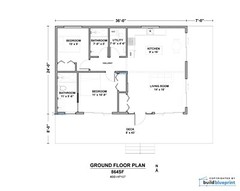 24×36 Lean Modern Cottage Custom Architectural Plans 864SF – PDF Download