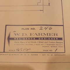 MCM 1966 House Blueprint Plans W.D. Farmer Homes Plan #246 1220 sf 60s Ranch Vtg