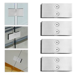 180 Degree Stainless Steel Glass Clamp, 4pcs Clamp Bracket For 8-12mm Thickness