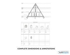 36′ x 58′ Large Modern A-Frame Cabin Architectural Plans 2500SF – PDF Download