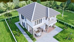House Plans 30×36 Feet 9×11 Meter 4 Beds 3 Bath Hip Roof PDF Plan (A4 Hard Copy)