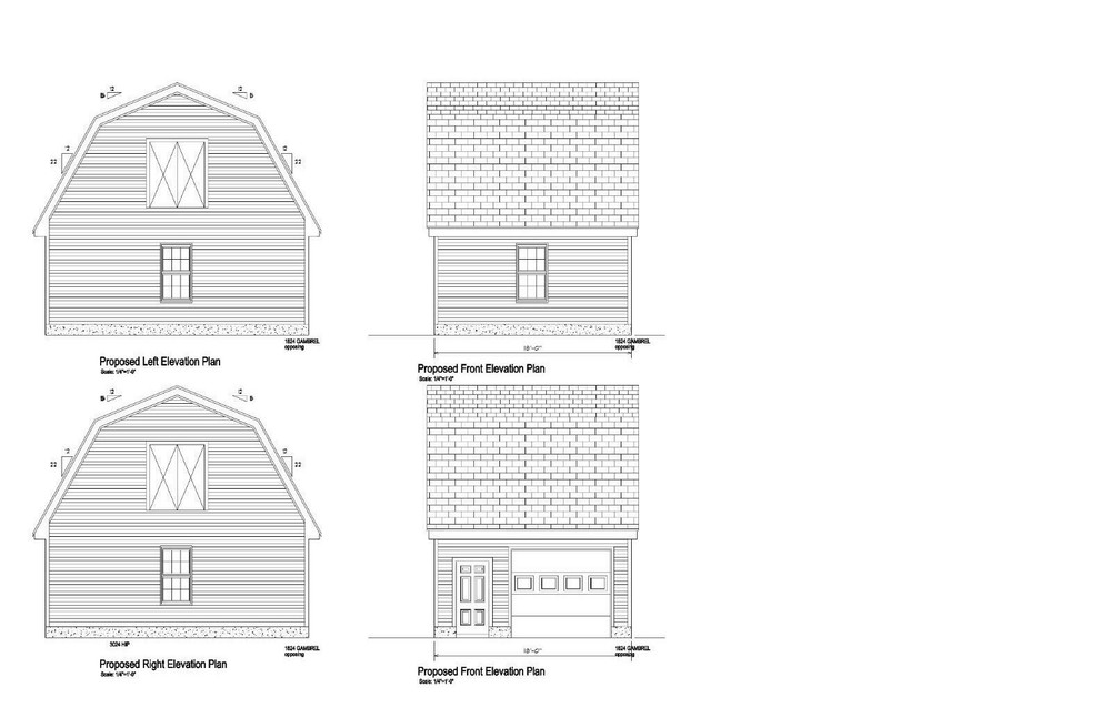 18’X24′- 24’X18′ ONE CAR GARAGE PLANS GABLE ROOF GARAGE PLAN 18-1824-GBL-8