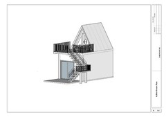 Two story Modern A-Frame Cabin House Plan 3D Images DWG File & PDF For Blueprin