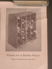 VTG Sears Wood Wine Bottle Rack Blueprint Plans Instruction Sheet
