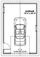 16×24 1-Car Garage — 384 sq ft — PDF Floor Plan — Model 7F