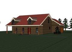 Blanche_1415G-2 Logs, 3 bed / 2 bath , 2 car garage, future upstairs, PDF