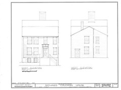 Colonial gambrel roof house plan, Early American, printed architectural drawings