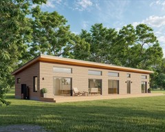 Modern Cabin House, 20′ x 70′, 1400 Sq Ft, 3 Bed 2 Bath, Architectural Plans