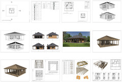 Charming Home 3 Bed, 1 Bath, 729SF Architectural Build Plans PDF Download