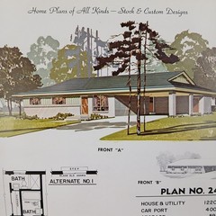 MCM 1966 House Blueprint Plans W.D. Farmer Homes Plan #246 1220 sf 60s Ranch Vtg