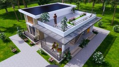 26×25 Feet Small House Design 8×7.5 Meter 2 Bed 1 Bath PDF & A4 Hard Copy