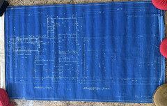 Lot of 3 1954 Architectural Blueprints L.B. Wootters Architects Houston Texas