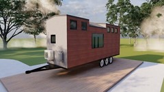 Tiny Mobile Home Building Plans – 26’x8′ with 207sqft Living Space and Mezzanine