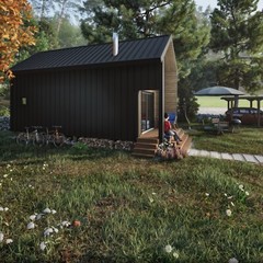 Tiny House Plan, 12×28 House Plans, Modern Cabin House Plans, Hard Copy