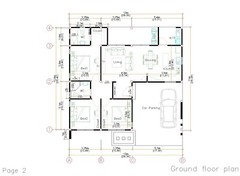 40×36 Feet House Plans 12×11 Meter 3 Beds 3 Baths Flat Roof PDF (A4 Hard Copy)