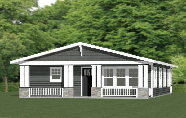 30×40 Duplex — 2 Bedroom 1 Bath — 1,200 sq ft — PDF Floor Plan — Model 4C