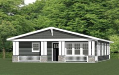 30×40 Duplex — 2 Bedroom 1 Bath — 1,200 sq ft — PDF Floor Plan — Model 4C