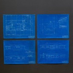 Set of 4 Sleepy Hollow, San Enselmo Ca House Blue Prints c.1952