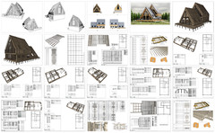 35’x65′ 4 Beds, 4 Bath Double A-Frame Architectural Build Plans PDF Download