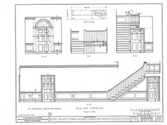 Federal style wood house, Traditional Colonial home, architectural blueprints