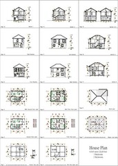 22×30 Feet Small House Plans 6.5×9 Meter 3 Beds 2 Baths Hip Roof (A4 Hard Copy)
