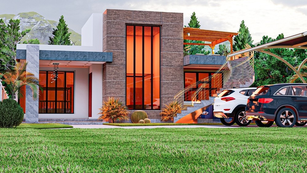 Modern 3 Bedroom House Plan
