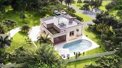 Flat House 2 Bed, Bathroom, Terrace, CAD Blueprints Metric/Imperial